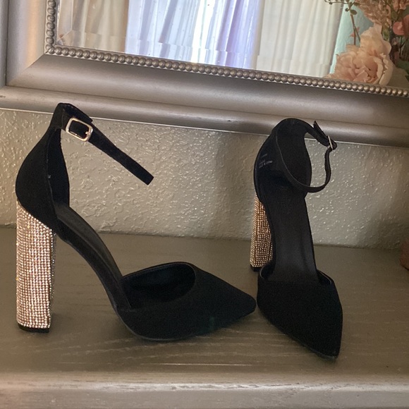 Black suede with silver diamonds - Picture 3 of 3